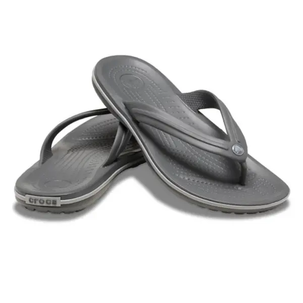 CROCS Crocband Flip รองเท้าแตะผู้ใหญ่สีเทา - Image 2